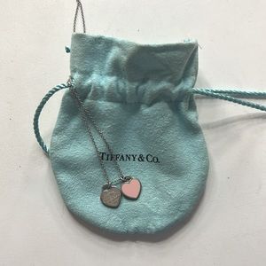 Pink Double Heart Tag Pendant